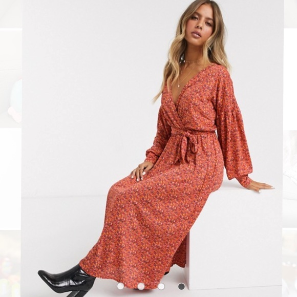 Orange Printed Dress